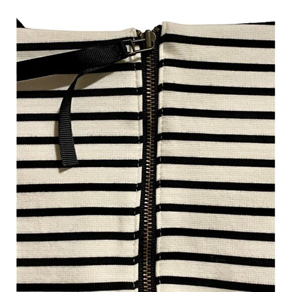 Caslon black/ivory striped ponte top back zipper, Size S - Picture 6 of 9